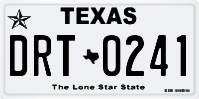 TX license plate DRT0241