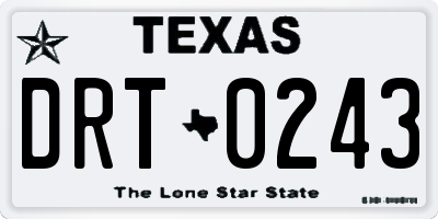 TX license plate DRT0243