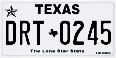 TX license plate DRT0245