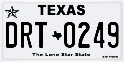 TX license plate DRT0249