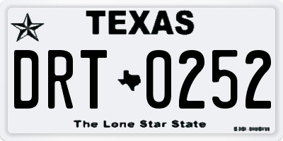 TX license plate DRT0252