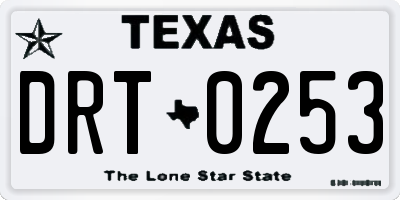 TX license plate DRT0253