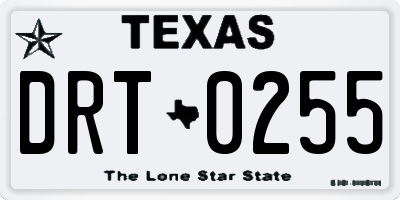 TX license plate DRT0255