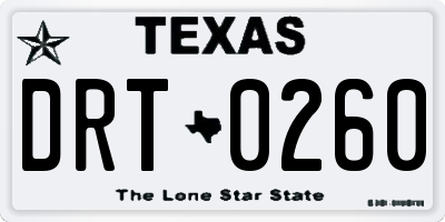 TX license plate DRT0260