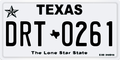 TX license plate DRT0261