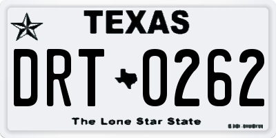 TX license plate DRT0262