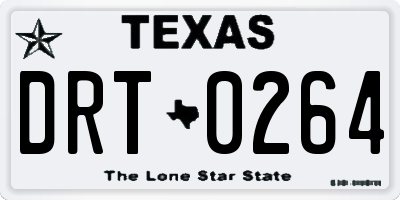 TX license plate DRT0264