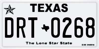 TX license plate DRT0268