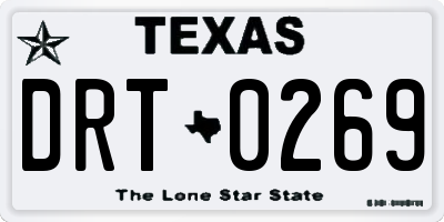 TX license plate DRT0269