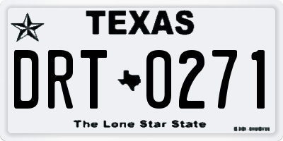 TX license plate DRT0271