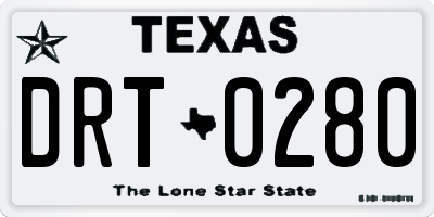 TX license plate DRT0280