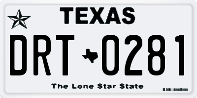 TX license plate DRT0281