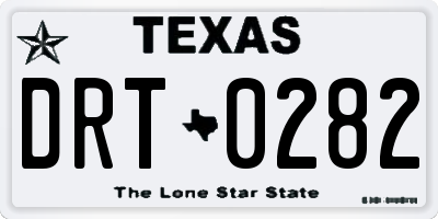 TX license plate DRT0282