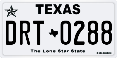 TX license plate DRT0288