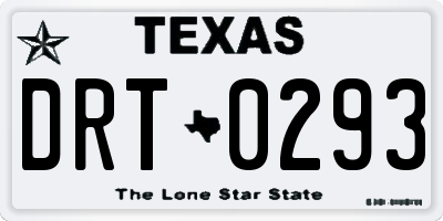 TX license plate DRT0293