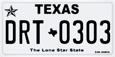 TX license plate DRT0303