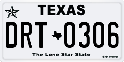 TX license plate DRT0306
