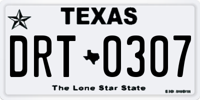 TX license plate DRT0307