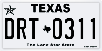 TX license plate DRT0311