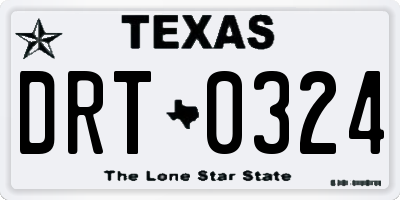 TX license plate DRT0324
