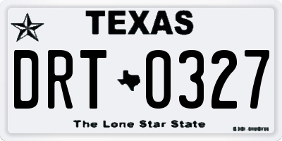 TX license plate DRT0327