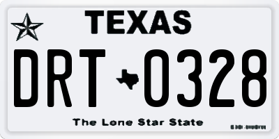 TX license plate DRT0328