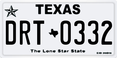 TX license plate DRT0332