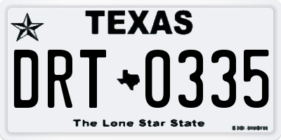 TX license plate DRT0335