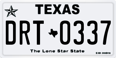 TX license plate DRT0337