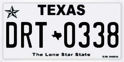 TX license plate DRT0338