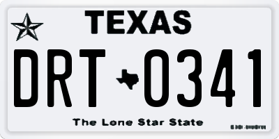 TX license plate DRT0341