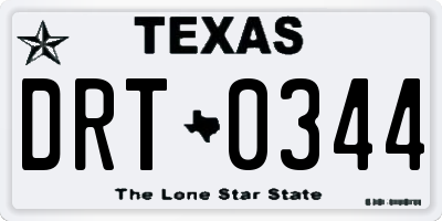 TX license plate DRT0344