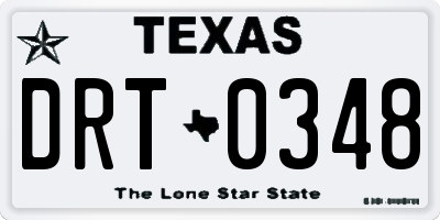 TX license plate DRT0348