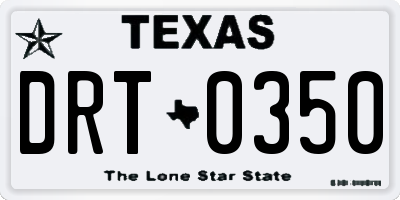 TX license plate DRT0350