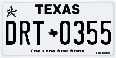 TX license plate DRT0355