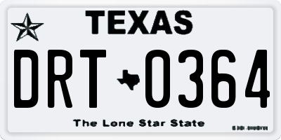 TX license plate DRT0364