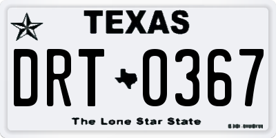 TX license plate DRT0367