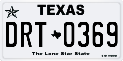 TX license plate DRT0369