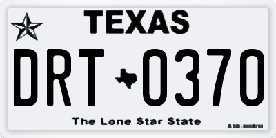 TX license plate DRT0370
