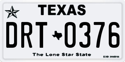 TX license plate DRT0376