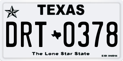 TX license plate DRT0378