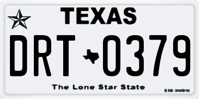TX license plate DRT0379