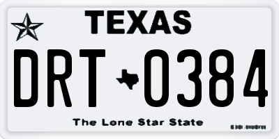 TX license plate DRT0384