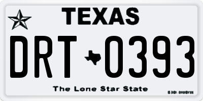 TX license plate DRT0393