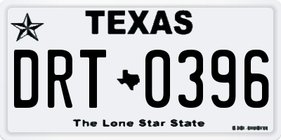 TX license plate DRT0396