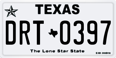 TX license plate DRT0397
