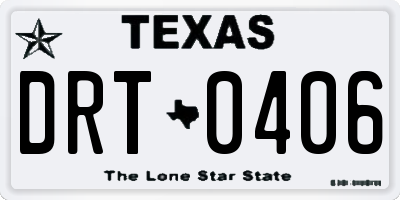 TX license plate DRT0406