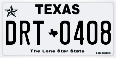 TX license plate DRT0408