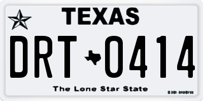 TX license plate DRT0414