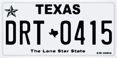 TX license plate DRT0415